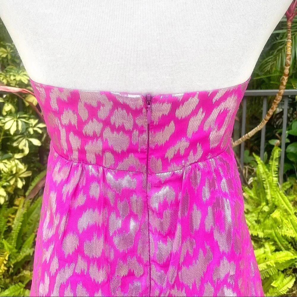 Trina Turk Pink Leopard Strapless Top - Picture 6 of 8
